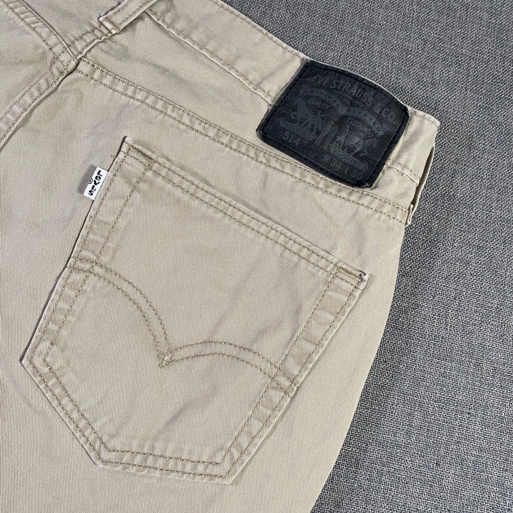 Levis 514 Straight Fit Flex Tan Pants Mens‎ W34 L30 Jeans Casual Denim White Tab